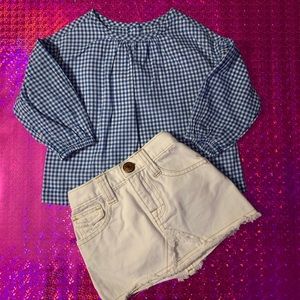 Gymboree top and Old Navy Jean skirt